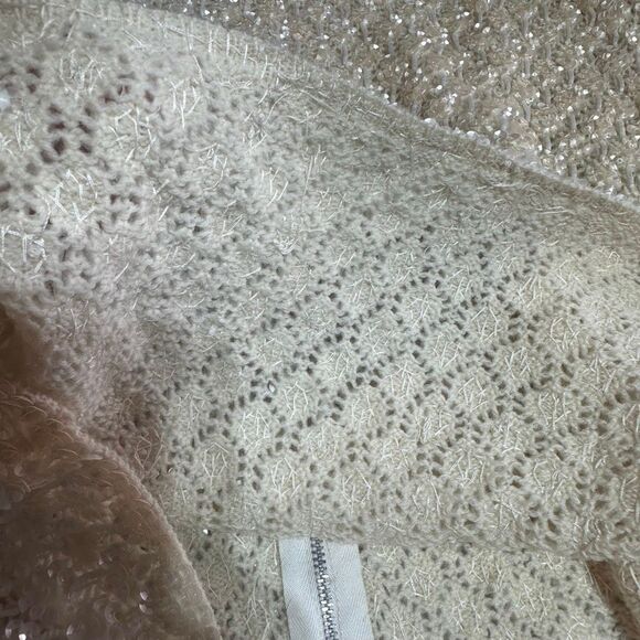 Vintage Handmade Wool Sequin Encrusted Cavanagh’s Off White Sweater Size S Party - Picture 11 of 13